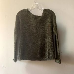 Garage gray and white fuzzy knitted sweater size xs